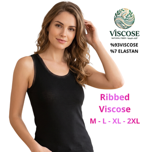 <b>Women</b> Breathable <b>Knitted</b> Ribbed Viscose <b>Tank</b> <b>Top</b> Scoop Neck Sleeveless Solid <b>Tops</b> with Ribbons Tulle-trimmed - Product Image 2