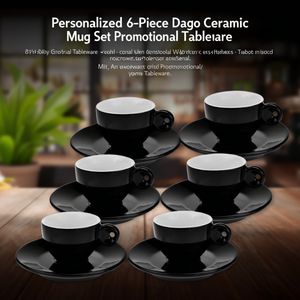 Ensemble de tasses en céramique Dago personnalisées de 6 pièces, vaisselle promotionnelle - Product Image 3