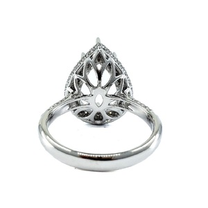 Bijoux de production rapide, belle qualité supérieure, or blanc massif 18 carats, diamant naturel taille brillant, demi-monture classique pour mariage - Product Image 3