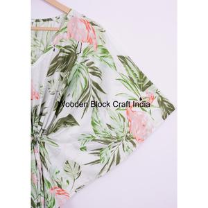 Caftán Largo Estampado Floral para Mujer, 100 % Algodón Puro, Vestido Caftán Sencillo, Tela de Algodón Puro para Todas las Temporadas - Product Image 3
