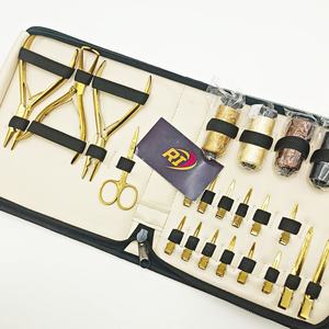 Etiqueta privada REVAMP INTERNATIONAL Kit de herramientas de extensión de cabello de acero inoxidable duradero Logotipo personalizado Alicates de cuentas de color dorado Cabello - Product Image 4
