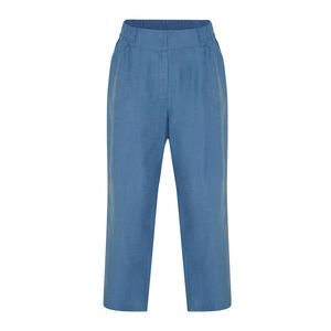 Women's High-<b>Waist</b> Wide-Leg Linen <b>Trousers</b> with <b>Elastic</b> Back Breathable Casual Pants - Product Image 1