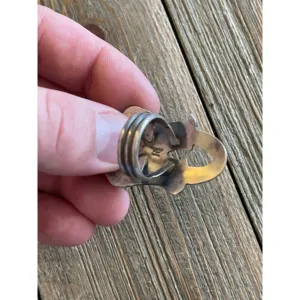 Tim Yazzie Handmade Kingman <b>Turquoise</b> Sterling Silver <b>Vase</b> Ring Size 6 Boho Bezel Set Natural Stone - Product Image 6