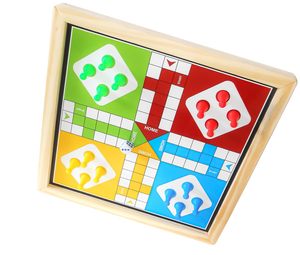 Tablero de juego de madera 4 en 1 Ludo niños adultos Ludo ajedrez serpiente escalera y Tic Tac Toe tamaño 12x12 pulgadas Ideal para fiestas - Product Image 3
