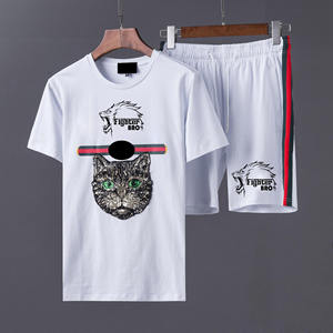 Conjunto corto de camiseta, pantalones cortos de poliéster de malla de verano para hombre, conjunto de manga corta, Conjunto de camiseta deportiva para hombre con pipping - Product Image 6