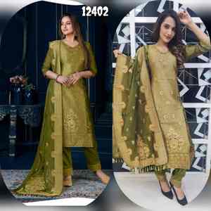 Vêtements ethniques attrayants Meilleur pantalon Kurti en tissu pur organza avec Dupatta et fournisseur de travail manuel d'Inde - Product Image 5