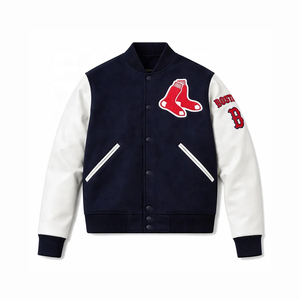Veste universitaire pour homme avec logo brodé, col rabattu, vêtement d'extérieur décontracté - Product Image 5