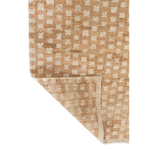 พรมทอมือลายเรขาคณิตสีเบจและสีน้ำตาลจากเส้นใยปอกระเจาและป่าน รุ่น Nomadic Threads สำหรับห้องนั่งเล่นและทางเดินในบ้าน-PDJT-725 - Product Image 5