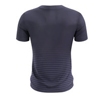 Kaos Rajut Sporty Pria Custom Biru Dongker Hitam Cetak Digital Depan Cepat Kering Ramah Lingkungan Pakaian Olahraga Atletik Pabrik Sialkot