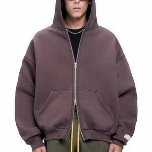 Hoodies personnalisés sans cordon à la mode, brodés, unis, coupe droite, style boxy, de haute qualité pour hommes – Collection Hiver - Product Image 4