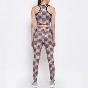 Vêtements de sport pour femmes taille haute vêtements d'entraînement de fitness ensembles de yoga deux pièces haut de soutien-gorge et legging ensemble de yoga - Product Image 4