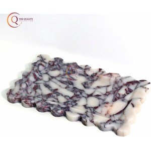 Nueva colección, bandeja de mármol hecha a mano, vajilla decorativa, el mejor artículo de servidor de alimentos chapado, la mejor calidad para restaurante de Hotel - Product Image 4