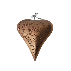 Adorno decorativo de pared de corazón colgante de Metal de hierro de aspecto elegante, Color gris para decoración del hogar y Navidad, hecho a mano a granel - Product Image 5