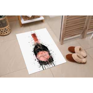 Tapis imprimé bouteille de champagne : antidérapant, moderne, pour cuisine et cadeau, avec poils doux - Product Image 5