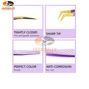 Pinzas de pestañas con punta de fibra y logotipo de impresión personalizado, pinzas Nano Grip para extensiones de pestañas, herramientas profesionales de pestañas de etiqueta privada - Product Image 3