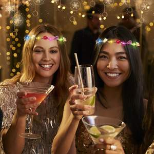 <span class=keywords><strong>Guirlande</strong></span> de cheveux <span class=keywords><strong>lumineuse</strong></span> à LED Bandeau de fête Couronne de fleurs Guirlandes Femmes Enfants Fête Anniversaire Couronne rougeoyante - Product Image 2