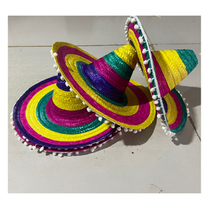Phong cách Mới Mùa Hè Mexican sombrero mũ rộng vành-Mũ Rơm đầy màu sắc bên-Mũ Mexican với logo tùy chỉnh - Product Image 2