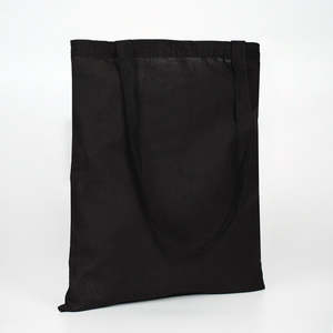 Bolsa de Tela Negra de Algodón con Asas, Ecológica y Resistente, Tamaño Mediano 14x16 (35x40 cm), para Publicidad o Uso en la Playa, Bolsa sin Estampado - Product Image 6