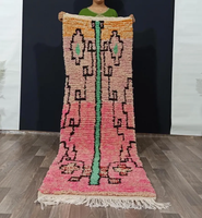 Modern Geometric Moroccan runner Shag Rug pink high quality high pile soft Abstract Design for Living room bed room kids room