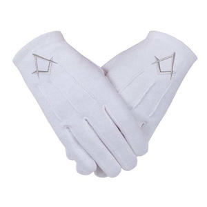 Guantes personalizados Logo100 % algodón Masonic Regalia Lodge White Past Master Masonic guantes blancos de algodón - Product Image 3