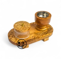 Produit très vendu : Brûleur d'encens Oud du Moyen-Orient en bois de manguier gravé au laser, Mubkhar, parfum d'intérieur, cadeaux du Ramadan 2026, Inde