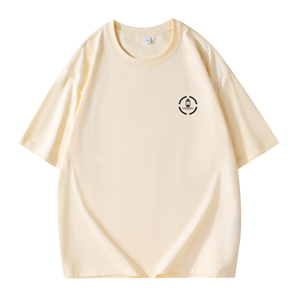 Camiseta de cuello redondo suave de algodón puro para hombre color sólido edición grande con hombro 260g para hombre - Product Image 5