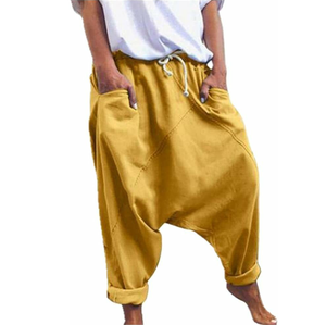 2024 Hot Selling High Quality Men's <b>Drop</b> <b>Crotch</b> Sweatpants Wide Leg 100% Cotton Black Breathable Windproof Quick Dry - Product Image 5