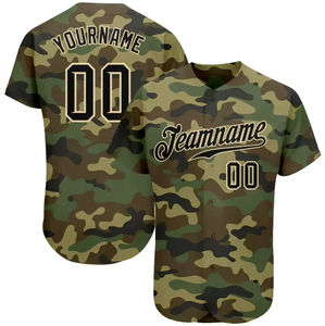 Camiseta de béisbol unisex con diseño de camuflaje por sublimación personalizada OEM 2024 - Product Image 6