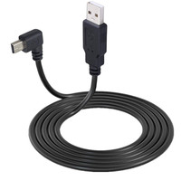 Ángulo recto Mini USB A macho a Mini USB B Adaptador de cable de carga macho de 5 pines