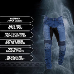 Jeans de Motociclista para Hombre, Hechos de Algodón, con Logotipo Personalizado al por Mayor, Transpirables, para Uso en Exteriores, en Venta - Product Image 3