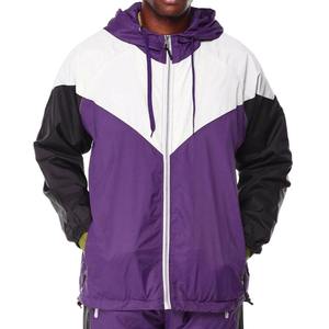 Ensemble coupe-vent homme personnalisé avec logo, survêtement color block imperméable léger à capuche, ensemble de jogging 2 pièces, tenue de sport - Product Image 3