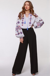 Blusa de algodón con manga larga bordada, camisa de diseño de moda, color blanco, regalo de San Valentín - Product Image 5