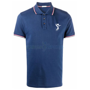 T-shirts de golf pour hommes de haute qualité, sur mesure, respirants, en tissu tricoté polyester/coton 180g, imprimé numérique, logo uni, OEM - Product Image 1