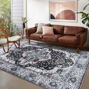 Netline Home RW1003 Black Traditional Machine Made Washable <b>Rug</b> - Product Image 5