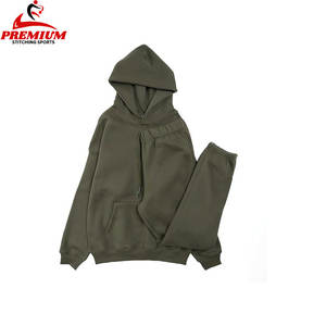 Ensembles sport et gym pour hommes avec logo personnalisé de grande taille, vestes à capuche, pantalons de survêtement, vêtements de fitness unis de haute qualité, ensemble de survêtement 2 pièces - Product Image 1