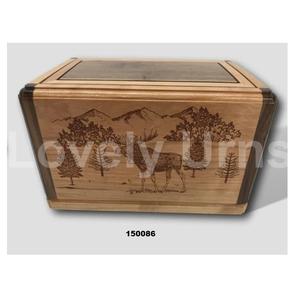 Gravé Arbre de Vie & Cerf Crémation Urne Adulte Pour Cendres Humaines Avec Sac De Velours Gratuit - Product Image 1