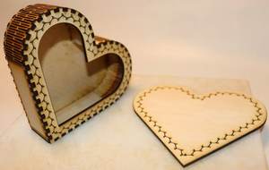 Boîte à bijoux en bois poli décorative en forme de cœur, style vintage, en bois massif, faite à la main, multifonctionnelle, boîte de rangement pour bibelots pour mariage - Product Image 6
