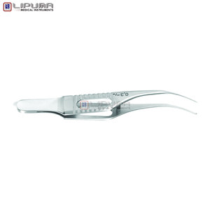 Pinzas Gill Iris de 0.3mm, Pinzas Gill Iris Curvas de 7.5cm con Dientes Verticales 1x2, Instrumentos Médicos Microquirúrgicos Oftálmicos - Product Image 3