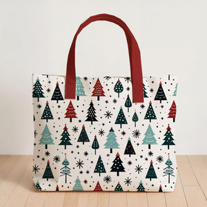 Sac à provisions en coton de qualité pliable et lavable en machine, idéal pour les voyages de bureau et le transport quotidien - Product Image 1