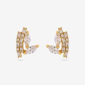 92.5 <b>Silver</b> <b>Stud</b> <b>Earrings</b> Marquise Cut Geometric Design for Party Occasions-191430 - Product Image 1
