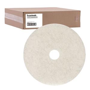 Boardwalk 27-Inch Natural Burnishing Floor Pads White 5/Carton-<b>Commercial</b> <b>Cleaners</b> - Product Image 3
