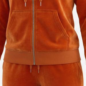 Vêtements de sport pour femmes en gros, survêtement décontracté à capuche, uni, hiver, doublure en polaire de coton, séchage rapide, respirant, manches longues, tenue de sport pour la salle de sport - Product Image 4