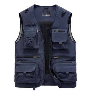 Gilet de pêcheur multi-poches 100% coton pour hommes gilet respirant pêche randonnée photographie Camping gilet - Product Image 5