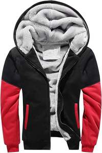 Sudaderas con capucha para hombre con cremallera, chaquetas cálidas de lana con cremallera completa para hombre, abrigos gruesos, chaqueta con capucha forrada de Sherpa de invierno de peso pesado - Product Image 4