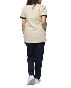 Conjunto de Uniforme Médico Personalizado con Logotipo, Cuello en V, Manga Corta, Unisex, de Tela Jersey de Poliéster y Spandex Económica - Product Image 4