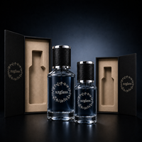 Flacon de parfum en verre de luxe 30ml 50ml 100ml, flacon de parfum rond vide, flacon de parfum en verre transparent imprimé à l'écran, boîte de parfum en verre transparent