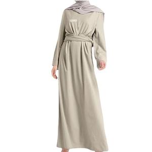 Vente en gros Abayas unies couleur unie style robe simple Maxi longs vêtements islamiques abaya robes musulmanes pour femmes Dubai Abaya - Product Image 3
