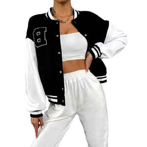 Veste de baseball pour femmes Veste universitaire pour femmes à manches longues Veste Letterman pour femmes en laine et polyester brodés de qualité supérieure - Product Image 2