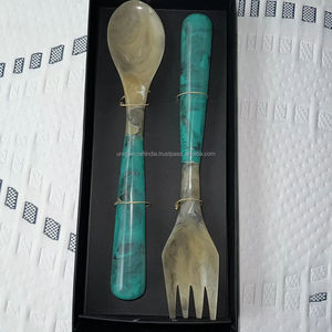 Cuillère en résine polie faite à la main en gros pour les mesures de salade de café pour servir dans les restaurants ou à la maison pour les mariages - Product Image 5