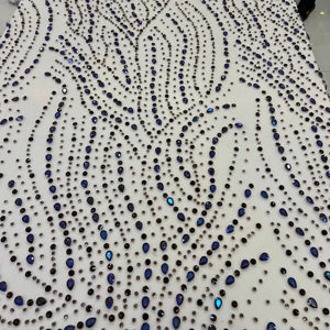 Rajgadhia exporte taille personnalisée de luxe fait à la main Organza dentelle broderie décoration pleine perlée travail manuel pour la fête de mariage - Product Image 1